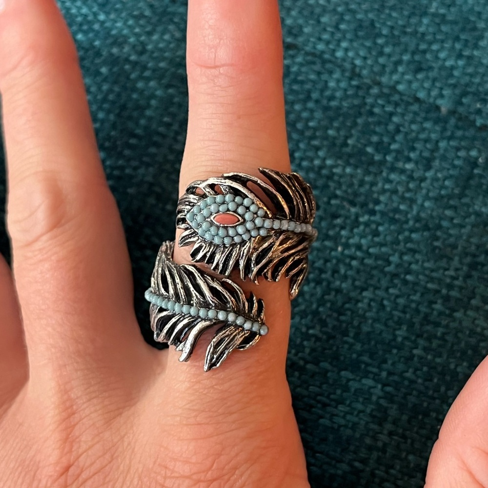 Nickel Free Silver Feather Ring